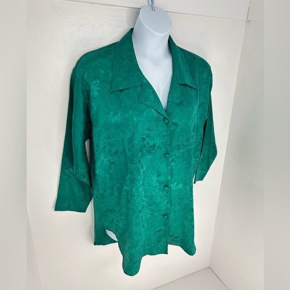 Victorias Secret‎ Gold Label VTG NWT Night Sleep Shirt Size Small Green Floral - Picture 3 of 13